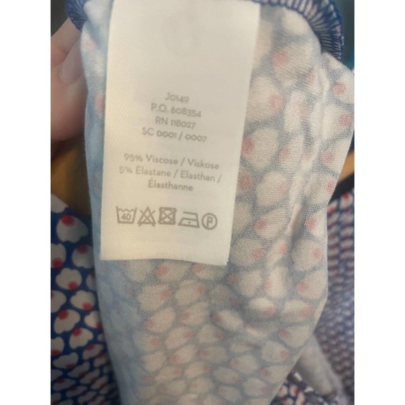 Boden Marina Floral Jersey Sleeveless Dress Size 6R Blue Red White Modest - Picture 7 of 7